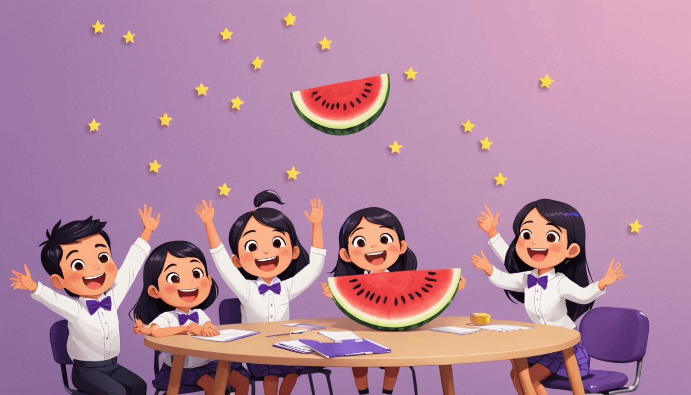 Các bé học tiếng Trung cùng mascot dưa hấu XiGua